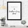 Family Sunshine in Every Bond, Inspirational Prints, Printable Wall Art Poster, Family Quote Digital Download