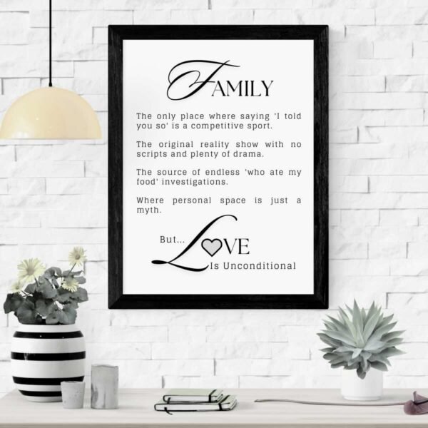 Family Love Unconditional Printable Wall Art, I Told You So Family Printable, Family Original Reality Show Printable