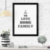 Beautiful Wall Artwork U Me Us Love Family, Simple Black and White Words