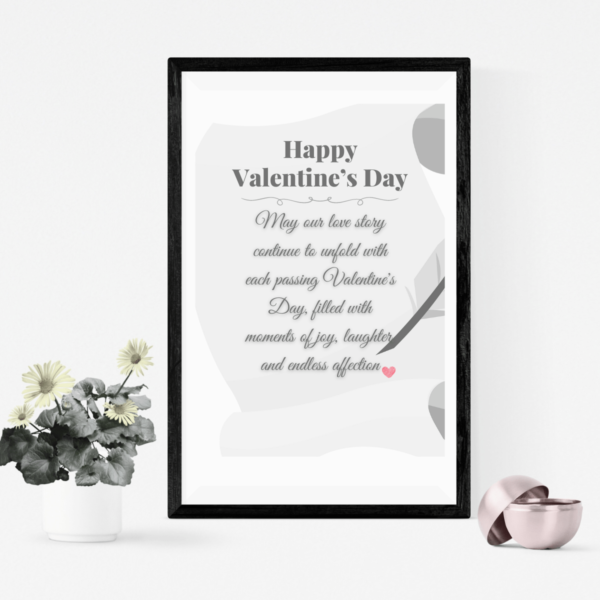Valentine's Day Endless Affection Digital Wall Art, A Love Story With Joyful Moments
