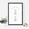 Heartfelt So Good to Be Home Digital Download Artwork with gentle Grey Roof and Door Line