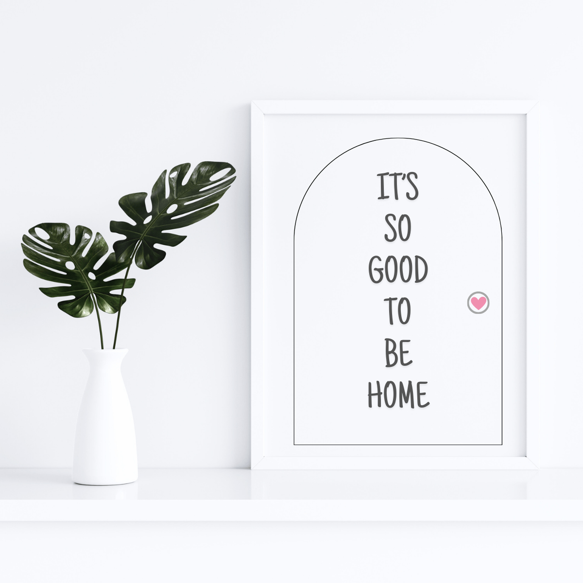 So Good to Be Home Digital Download with Soft Arched Door and Pink Heart Knob