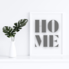 Home Decor Printable HOME in Bold Typography with Beautiful Black Font