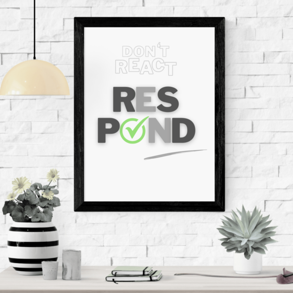 Don't React Respond Wall Art Print A Mindful Response Always Helps