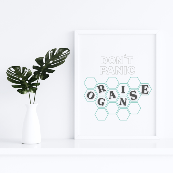 Mockup-3-Organise Don't Panic Organize Wall Art Print