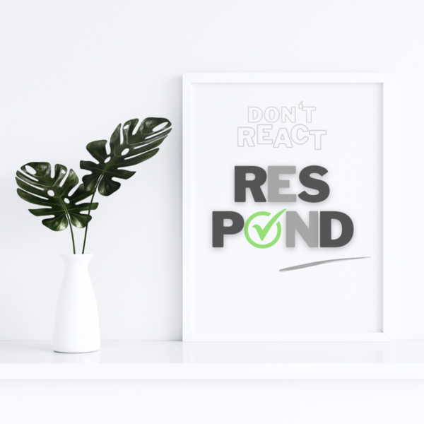 Don't React Respond Wall Art Print A Mindful Response Always Helps