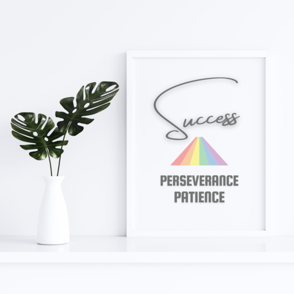Success Journey Wall Art Print - Patience and Perseverance Leading to Success