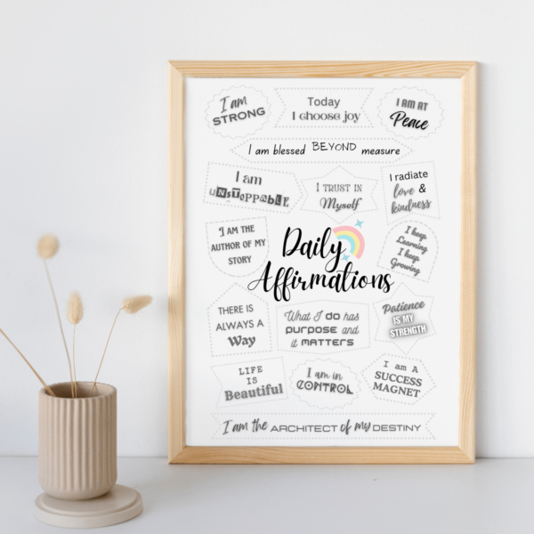 Mockup-4-Daily-Affirmations Daily Affirmations Wall Art Print