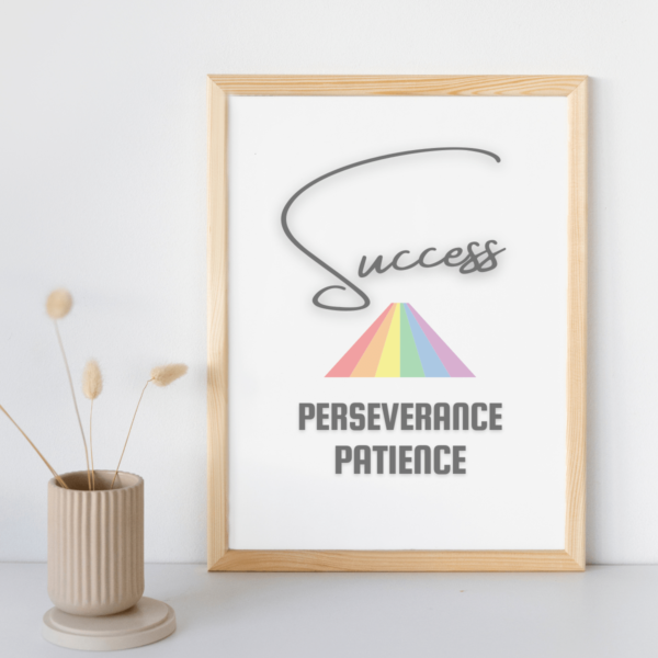 Success Journey Wall Art Print - Patience and Perseverance Leading to Success
