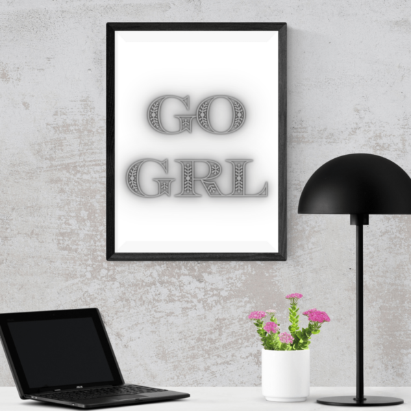 Go Girl Wall Art Printable in Big Block Fonts - Freemium