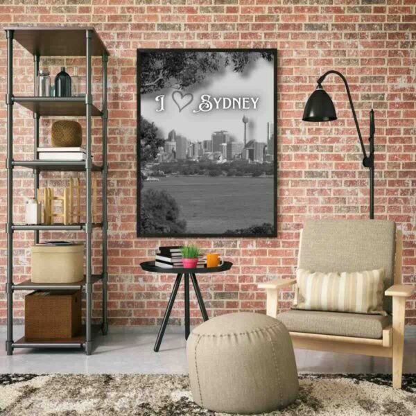 Monochrome Wall Art of Sydney Skyline