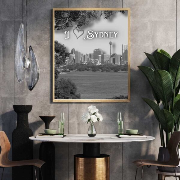 Monochrome Wall Art of Sydney Skyline