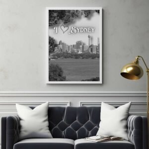 Monochrome Wall Art of Sydney Skyline