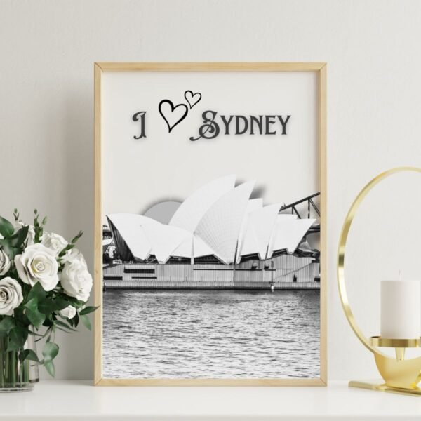 I Love Sydney Opera House Poster with Sun Rise
