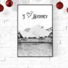 I Love Sydney Opera House Poster with Sun Rise