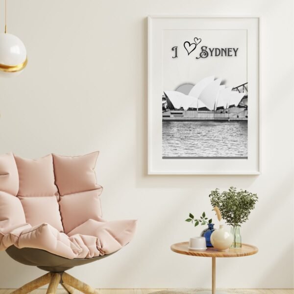 I Love Sydney Opera House Poster with Sun Rise