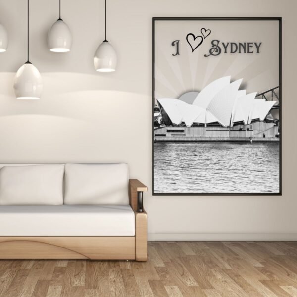 I Love Sydney Opera House Poster with Sun Rise