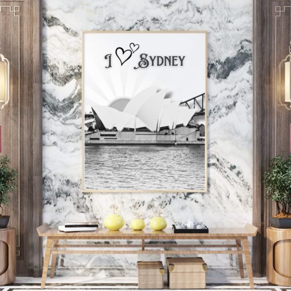 I Love Sydney Opera House Poster with Sun Rise