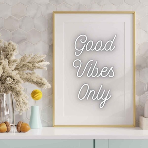Living Room Decor Inspiration Good Vibes Art