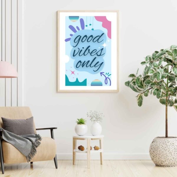 Living Room Decor Inspiration Good Vibes Art