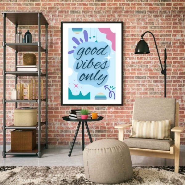 Living Room Decor Inspiration Good Vibes Art