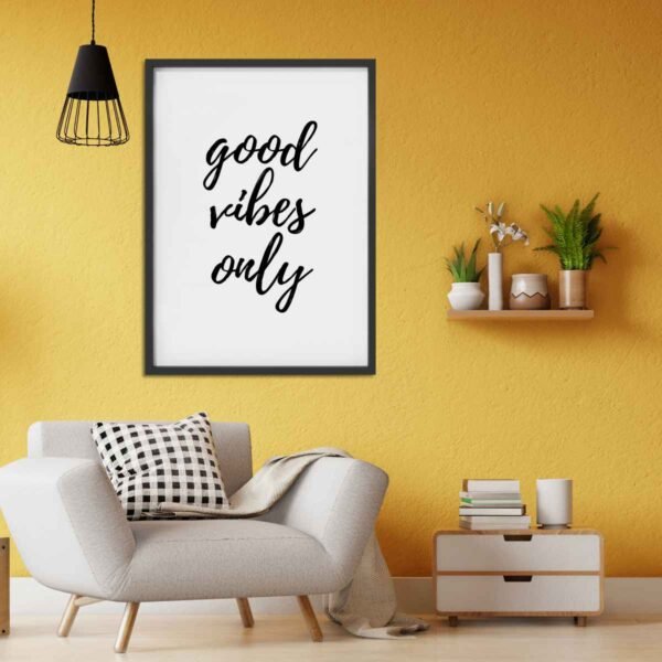 Living Room Decor Inspiration Good Vibes Art