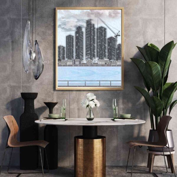 Mockup2-ArchWindowScene Cityscape Wall Artwork Australia