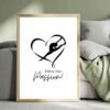 Mockup1-0086GymnasticPassion2 Artwork Inspiration Heart Silhouette - Follow Your Passion Wall Art