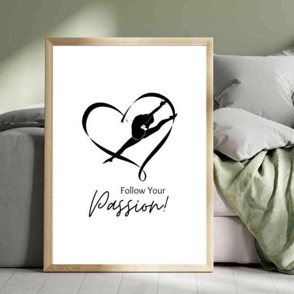 Mockup1-0086GymnasticPassion2 Artwork Inspiration Heart Silhouette - Follow Your Passion Wall Art