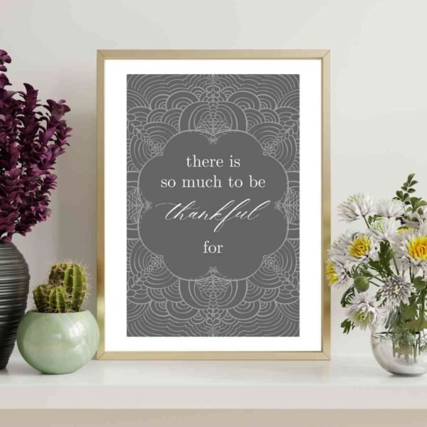 Mockup1-ThankfulFor Elegant Mandala Art Wall Decor - Inspirational Print