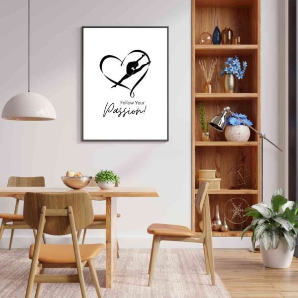 Mockup2-0086GymnasticPassion2 Artwork Inspiration Heart Silhouette - Follow Your Passion Wall Art