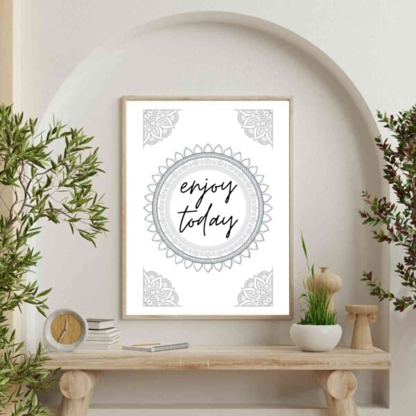 Inspiration Artwork Enjoy Today - Mandala Wall Art for Modern Home Decor