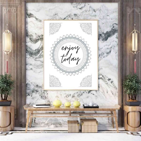 Inspiration Artwork Enjoy Today - Mandala Wall Art for Modern Home Decor