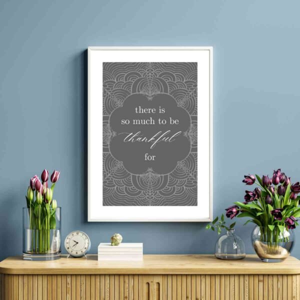 Mockup3-ThankfulFor Elegant Mandala Art Wall Decor - Inspirational Print