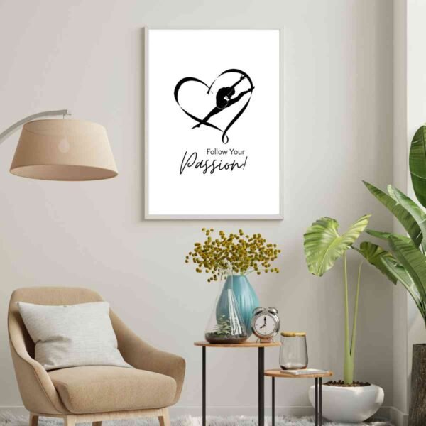 Mockup4-0086GymnasticPassion2 Artwork Inspiration Heart Silhouette - Follow Your Passion Wall Art
