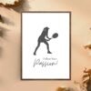 Tennis Player Silhouette Wall Print