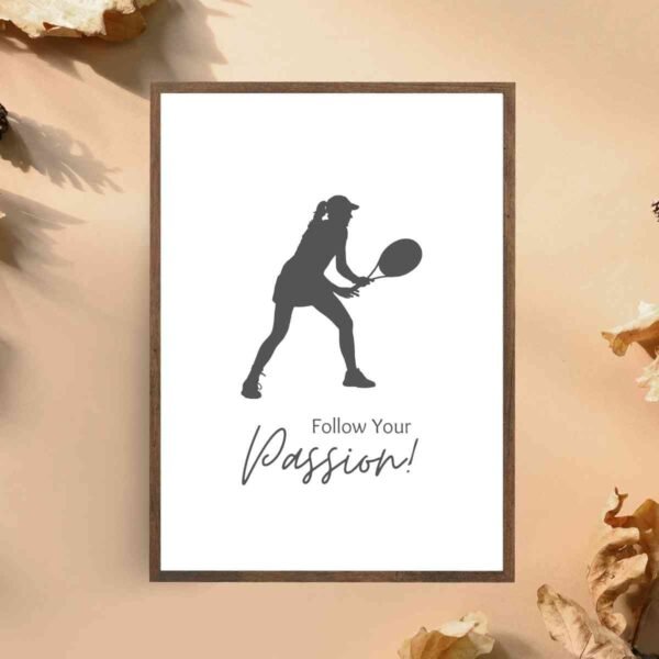 Tennis Player Silhouette Wall Print