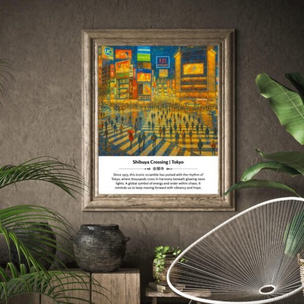 Shibuya Crossing Art Print | Tokyo Streetscape | Japan Urban Decor | Abstract Cityscape | Vibrant Travel Art