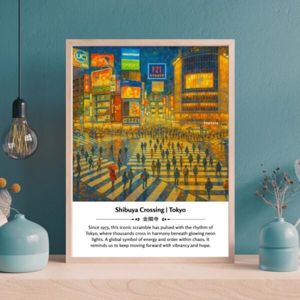 Shibuya Crossing Art Print | Tokyo Streetscape | Japan Urban Decor | Abstract Cityscape | Vibrant Travel Art
