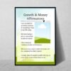 Growth and Money Affirmations Wall Art | Personalized Wealth Manifestation Poster | Framed Financial Growth Decor with Your Photo