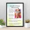 Growth and Money Affirmations Wall Art | Personalized Wealth Manifestation Poster | Framed Financial Growth Decor with Your Photo