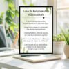 Love & Relationship Affirmations Poster | Family, Couples Decor (Digital Download)