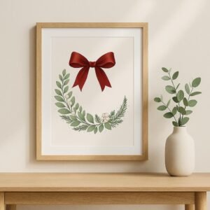Velvet Bow Christmas Printable Wall Art