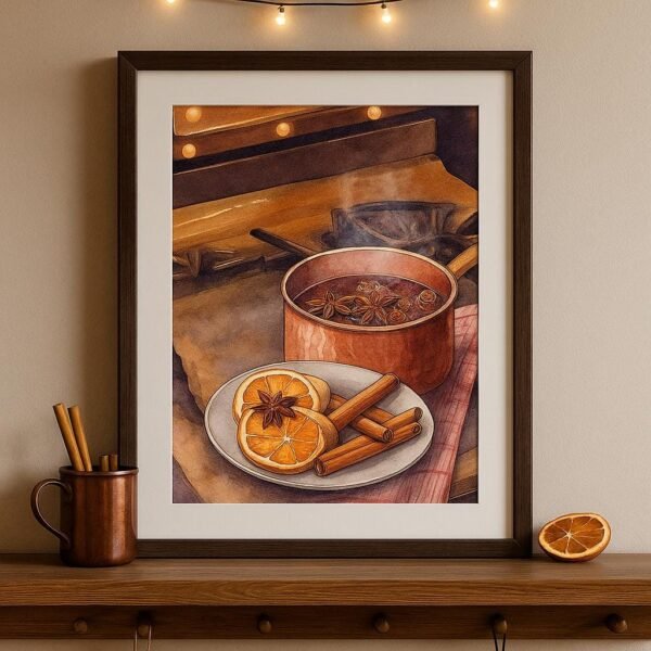 il_fullxfull.7348060686_elq3.jpg Vintage Christmas Kitchen Prints Set – Cozy Holiday Watercolor (Digital Download)