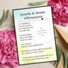 Growth and Money Affirmations Wall Art | Personalized Wealth Manifestation Poster | Framed Financial Growth Decor with Your Photo