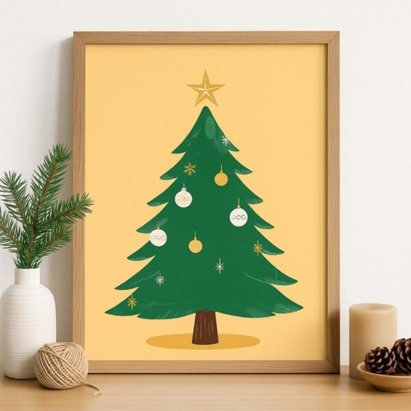 Christmas Tree Print Set | Mid-Century Modern Holiday Decor (Digital Download)