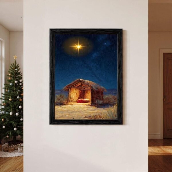 il_fullxfull.7390488756_6rni.jpg Nativity Art Print Christmas Manger, Modern Christian Decor (Digital Download)