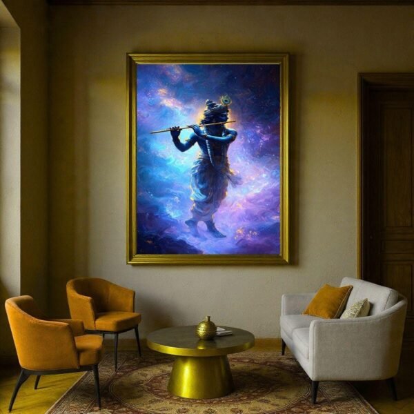 il_fullxfull.7397860670_60f0.jpg Krishna Wall Art Printable Blue And Gold Poster For Mandir, Home Decor, Housewarming Gift