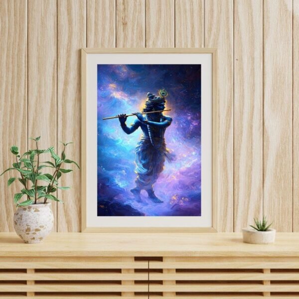 il_fullxfull.7397860672_elxf.jpg Krishna Wall Art Printable Blue And Gold Poster For Mandir, Home Decor, Housewarming Gift