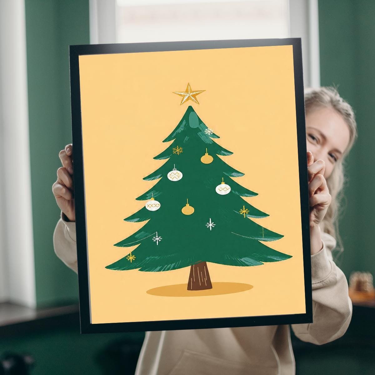 Christmas Tree Print Set | Mid-Century Modern Holiday Decor (Digital Download)